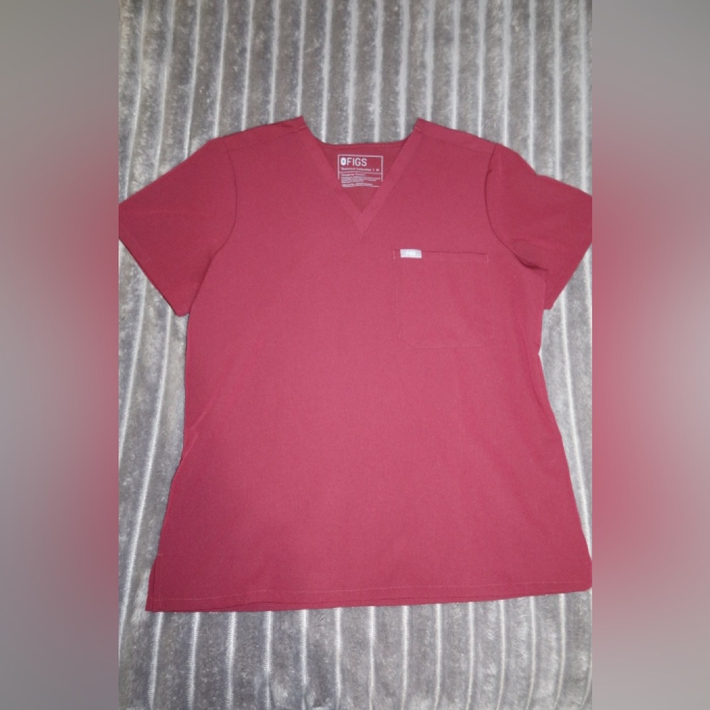 Figs Burgundy Scrub Top